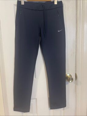 Nike Women’s Navy Blue Slim Fit Athletic Pants Size M Zip Pockets